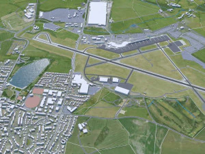 Leeds city UK 60km 3D Model