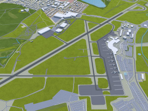 英国利兹市 60公里 3D 模型