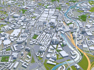 Leeds city UK 60km 3D Model