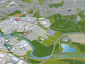 Leeds city UK 60km 3D Model