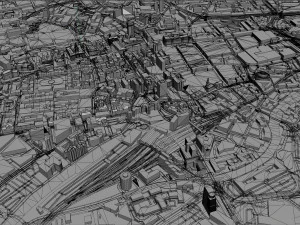 Leeds city UK 60km 3D Model