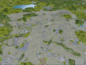 英国利兹市 60公里 3D 模型