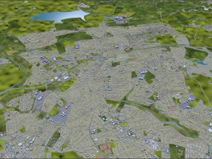Leeds city UK 60km 3D Model
