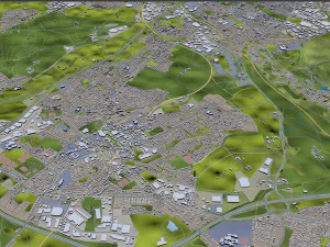 Leeds city UK 60km 3D Model