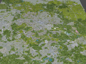 Leeds city UK 60km 3D Model
