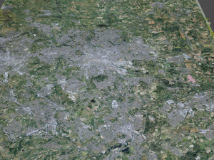 英国利兹市 60公里 3D 模型