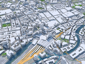 英国利兹市 60公里 3D 模型