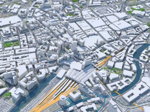 Leeds city UK 60km 3D Model