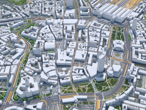 Leipzig city Germany 50km 3Dモデル