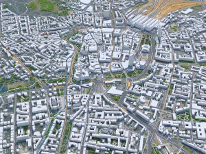Leipzig city Germany 50km 3D Model