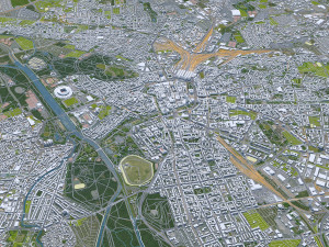 Leipzig city Germany 50km 3Dモデル