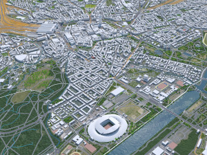 Leipzig city Germany 50km 3Dモデル