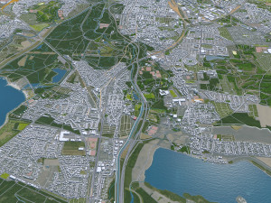 Leipzig city Germany 50km 3Dモデル