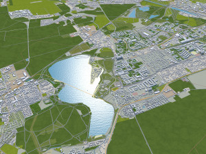 Leipzig city Germany 50km 3Dモデル