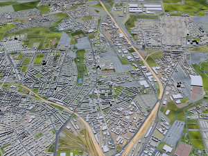 Leipzig city Germany 50km 3Dモデル