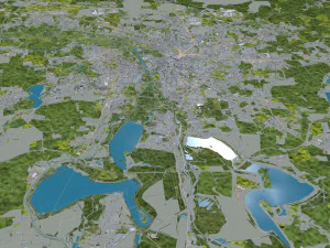 Leipzig city Germany 50km 3D Model