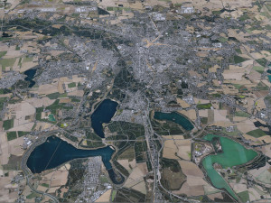 Leipzig city Germany 50km 3Dモデル