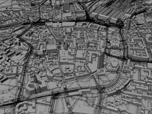 Leipzig city Germany 50km 3Dモデル