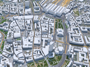 Leipzig city Germany 50km 3Dモデル