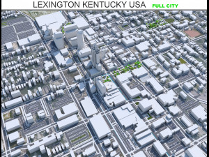 Lexington city Kentucky USA 70km 3D Model