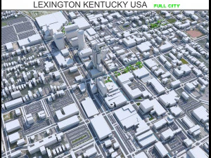 Cidade de Lexington Kentucky EUA 70 km Modelo 3D