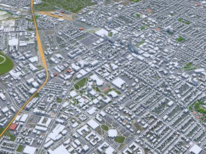 Lexington city Kentucky USA 70km 3D Model