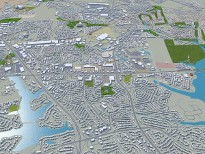 Lexington city Kentucky USA 70km 3Dモデル