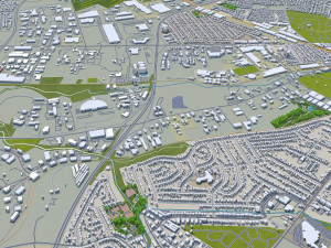 Lexington city Kentucky USA 70km 3Dモデル