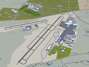 Lexington city Kentucky USA 70km 3D Model