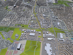 Lexington city Kentucky USA 70km 3Dモデル