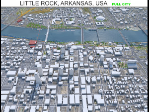 Little Rock city Arkansas USA 40km 3D Модель