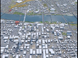 Little Rock city Arkansas USA 40km 3D Model