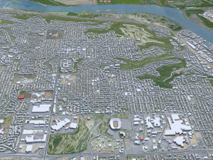 Little Rock city Arkansas USA 40km 3D Model