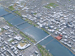 Little Rock city Arkansas USA 40km 3D Model