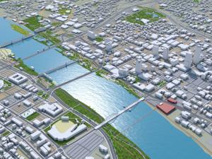 Little Rock city Arkansas USA 40km Modelo 3D