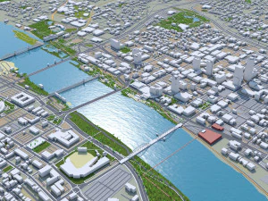 Little Rock city Arkansas USA 40km 3D Model
