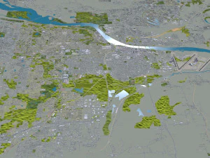 Little Rock city Arkansas USA 40km 3D Model