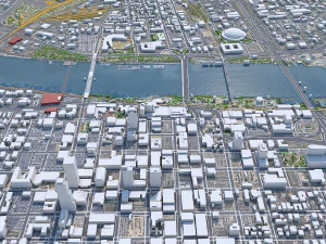 Little Rock city Arkansas USA 40km 3D Model