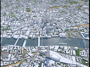 London city UK 100km 3D Model