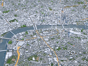 London city UK 100km 3D Model
