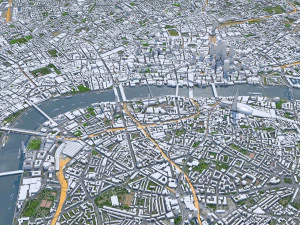 London city UK 100km 3D Model
