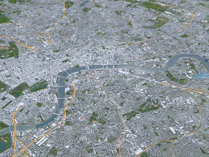 London city UK 100km 3D Model