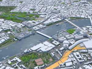 London city UK 100km 3D Model