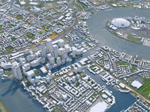 London city UK 100km 3D Model