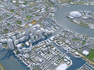 London city UK 100km 3D Model