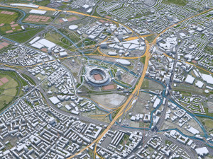London city UK 100km 3D Model