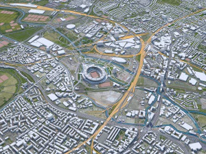 London city UK 100km 3D Model