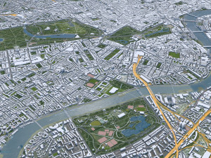London city UK 100km 3D Model