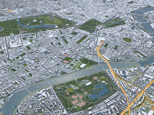 London city UK 100km 3D Model