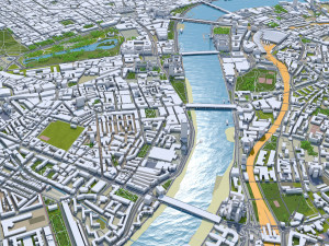 London city UK 100km 3D Model